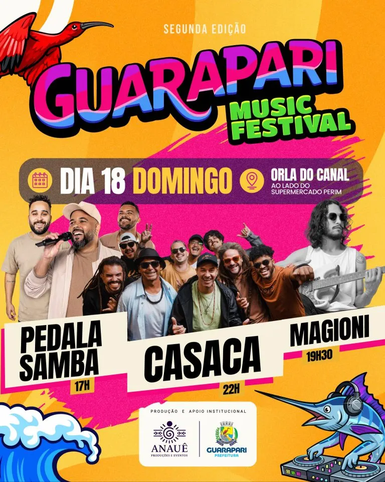 Casaca no Guarapari Music Festival: grátis domingo, 18/10, às 22h